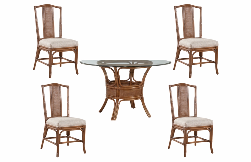 Carlton Rattan Armless Dining Chair Set of 5