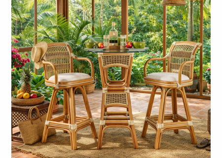 Crestwood Bay Rattan Bar Set of 3