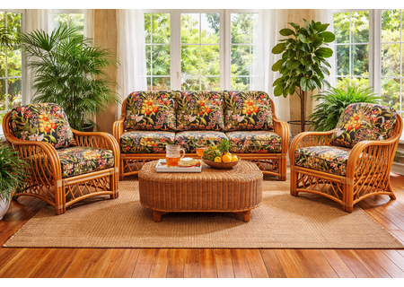 Crystal Lake Rattan Set of 3: 2 Chairs and Sofa