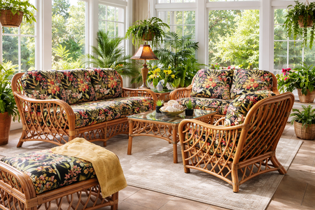 Crystal Lake Rattan Furniture Set of 5(loveseat not included)