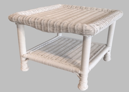 White Wicker Coffee Table - Lanai | Wicker Paradise
