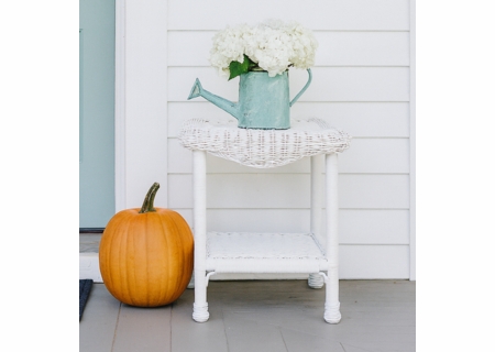 Diamond Wicker End Table 