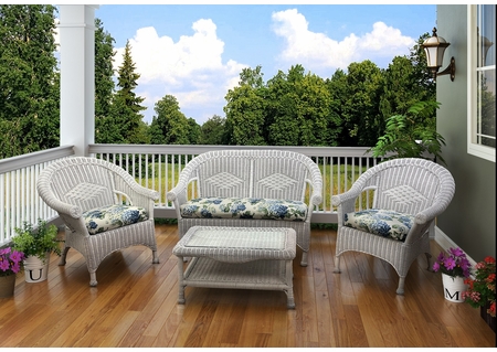 Diamond Wicker Set of 4 - 2 Chairs, Loveseat, Coffee Table