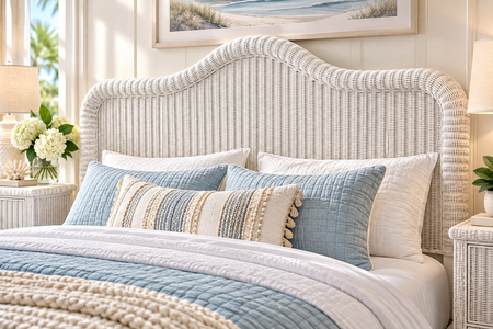 Elana King Size Wicker Headboard