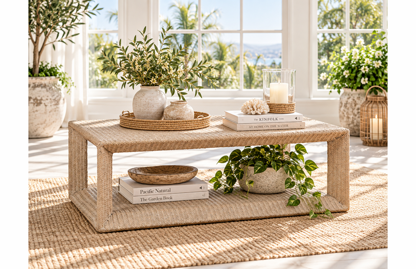 Braxton Culler Gorden Wicker Coffee Table With Casters (Available in 30 Finish Choices)