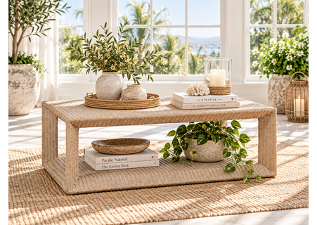 Braxton Culler Gorden Wicker Coffee Table With Casters (Available in 30 Finish Choices)