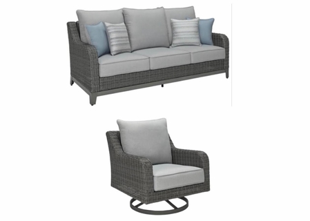 Highland Park Outdoor Wicker  Sofa and Swivel Chair Only 1 set left 