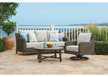 Highland Park Outdoor Wicker  Sofa and Swivel Chair Only 1 set left 