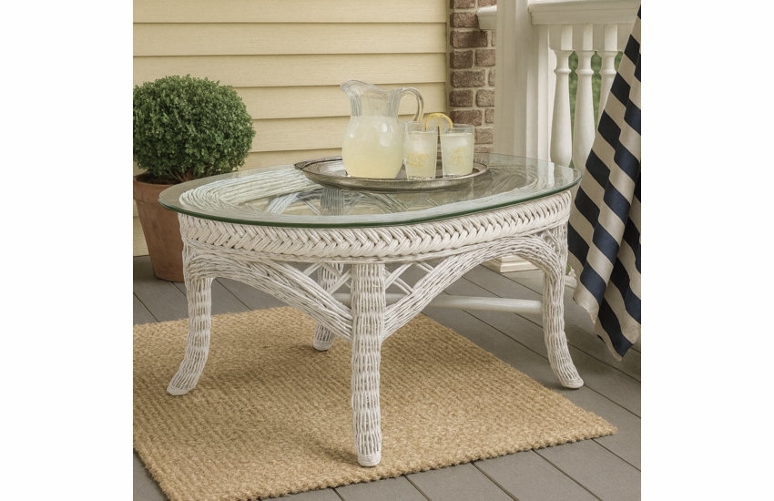 Lanai Wicker Coffee Table-Oval