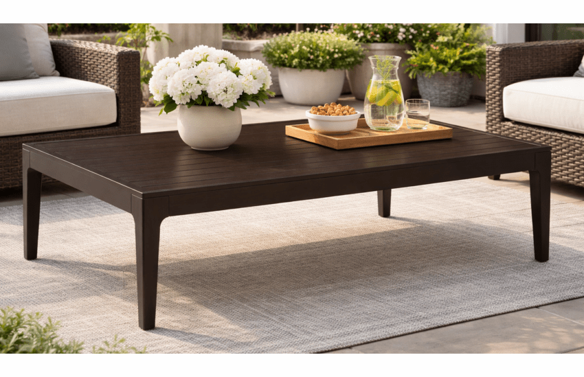 Lane Venture Lenox Hill Aluminum Frame Rectangular Cocktail Table