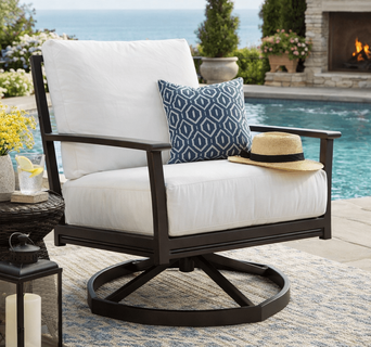 Lane Venture Montana Aluminum Modern Low Back Swivel Lounge Chair