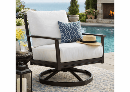 Lane Venture Montana Aluminum Modern Low Back Swivel Lounge Chair