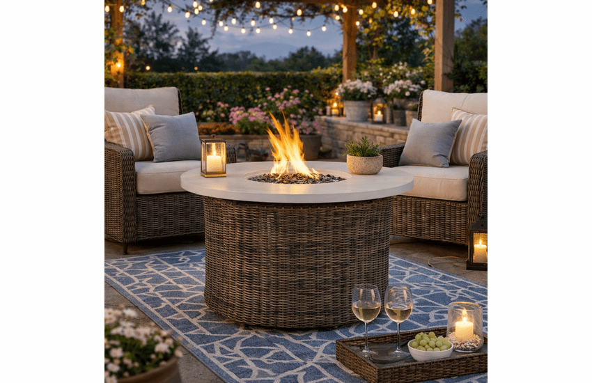 Lane Venture Oasis 42" Round Gas Fire Pit