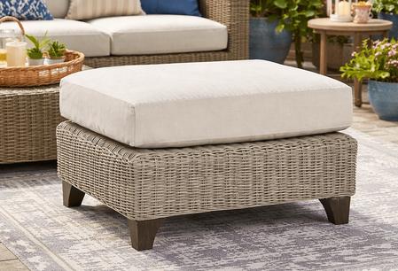 Lane Venture Requisite Wicker Ottoman-Shown in Bone
