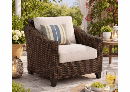 Lane Venture Requisite Wicker Lounge Chair-Shown in Macchiato