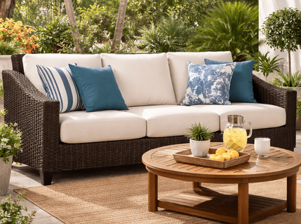 Lane Venture Requisite Wicker Sofa-Shown in Macchiato