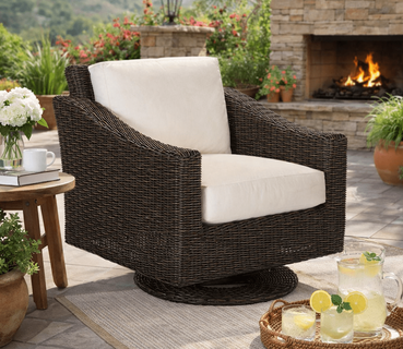 Lane Venture Requisite Wicker Swivel Glider-Shown in Macchiato