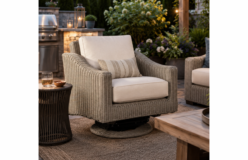 Lane Venture Requisite Wicker Swivel Glider