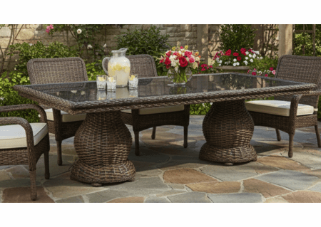 Lane Venture South Hampton 96" Long Glass Top Dining Table