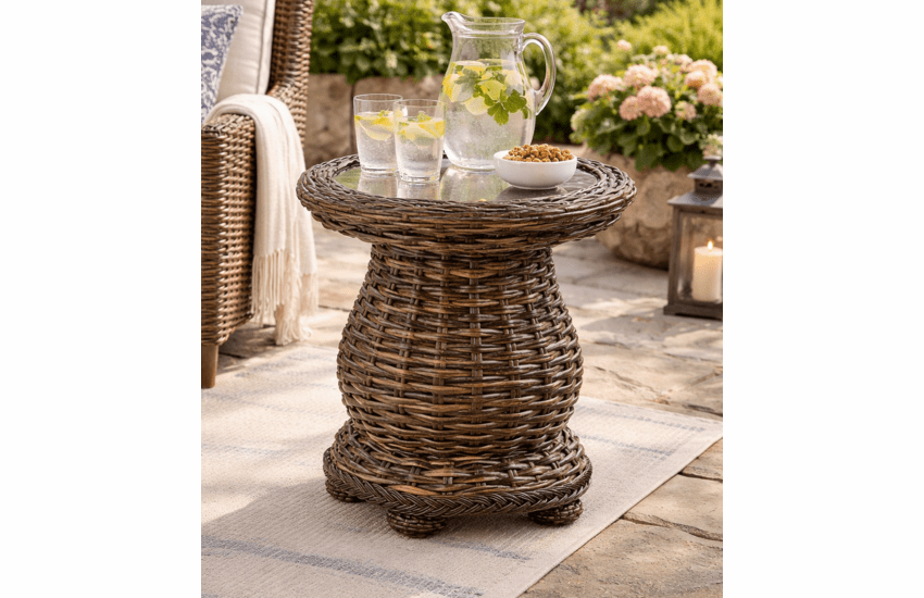 Lane Venture South Hampton Glass Top Accent Table