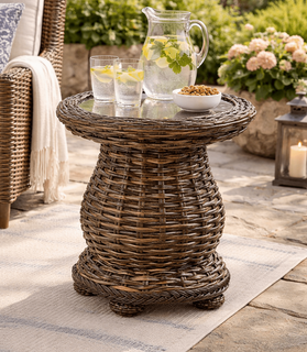 Lane Venture South Hampton Glass Top Accent Table