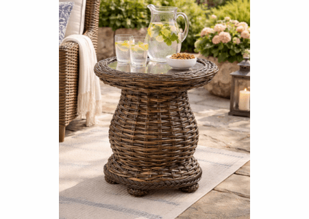 Lane Venture South Hampton Glass Top Accent Table