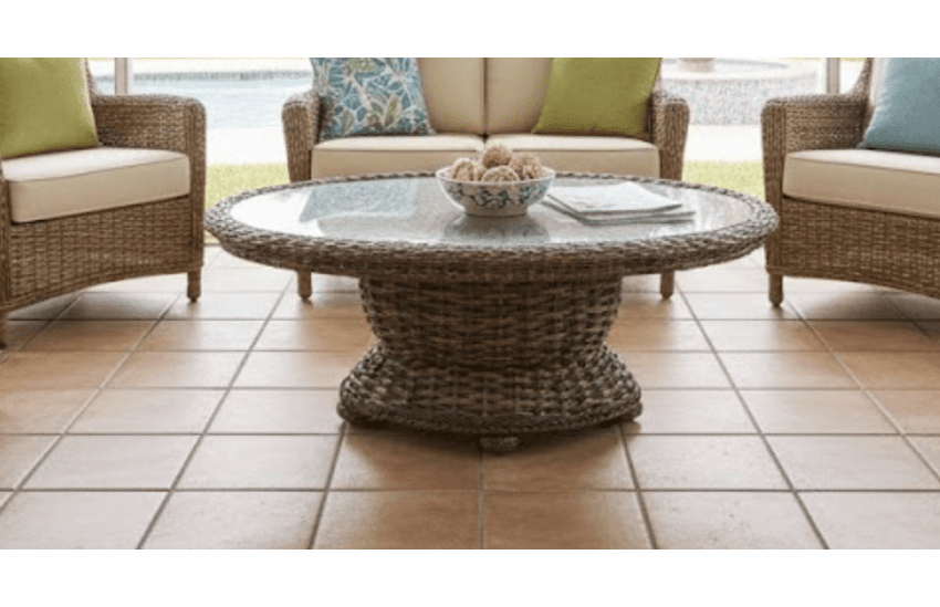 Lane Venture South Hampton Glass Top Oval Coffee Table available in both finishes 
