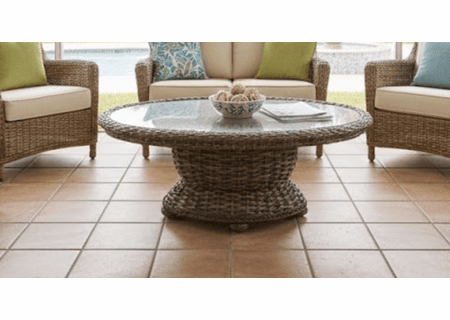 Lane Venture South Hampton Glass Top Oval Coffee Table available in both finishes 