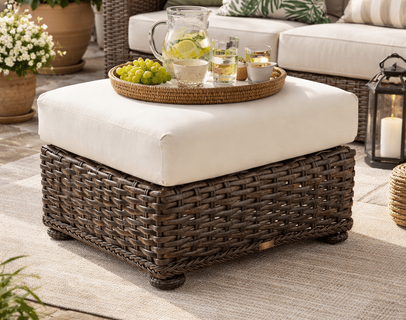 Lane Venture South Hampton Ottoman Sandalwood  finish only