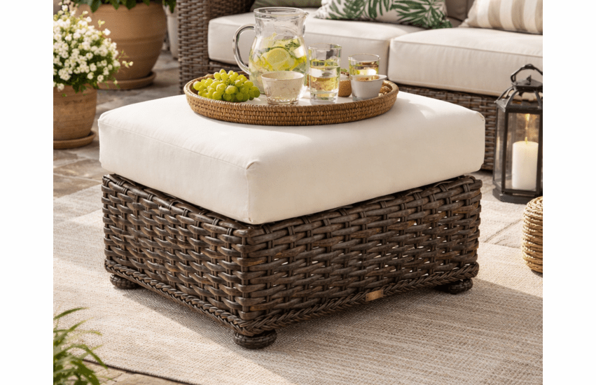 Lane Venture South Hampton Ottoman Sandalwood  finish only