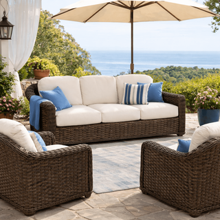 Lane Venture South Hampton Outdoor Wicker Set of 3: 2 Chairs and 1 Sofa.  Sandalwood finish only 