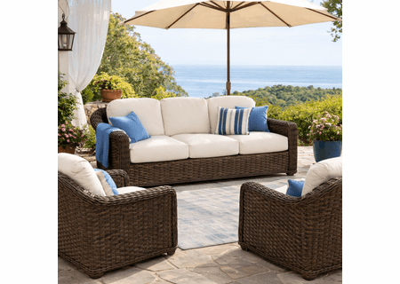 Lane Venture South Hampton Outdoor Wicker Set of 3: 2 Chairs and 1 Sofa.  Sandalwood finish only 