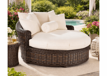 Lane Venture South Hampton Round Chaise Sandalwood  finish only 