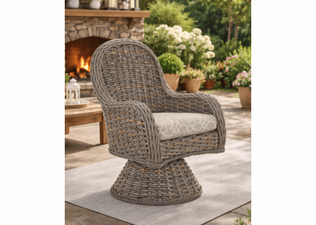 Lane Venture South Hampton Swivel Dining Chair (Shown In Sandalwood)