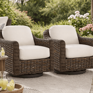 Lane Venture South Hampton Swivel Glider Tuscan Brown and Sandalwood Finish (Set of 2)