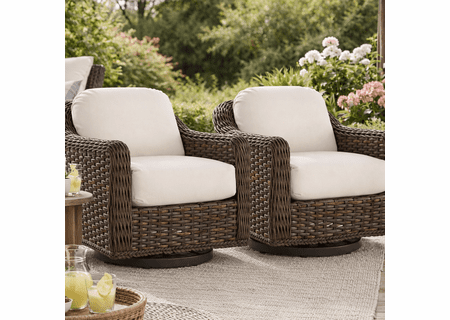 Lane Venture South Hampton Swivel Glider Tuscan Brown and Sandalwood Finish (Set of 2)