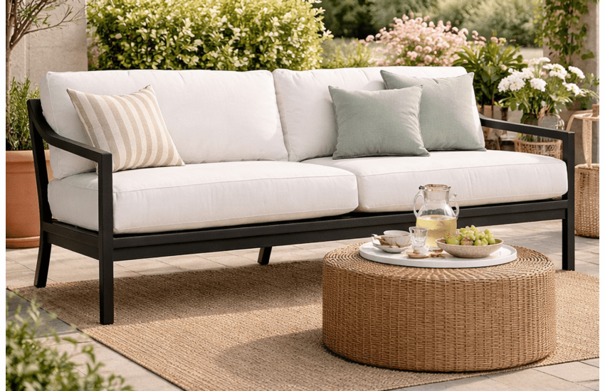 Lane Venture Susanna Aluminum (2 Bottom Cushions) Sofa