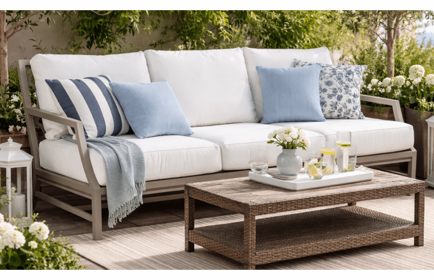 Lane Venture Willow Aluminum Modern Low Back Sofa