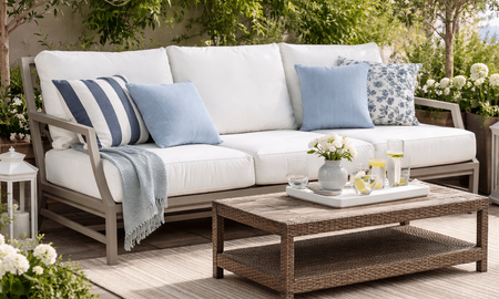 Lane Venture Willow Aluminum Modern Low Back Sofa