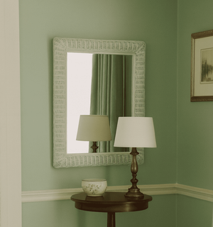 Large Rectangular Wicker Mirror