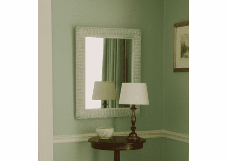 Large Rectangular Wicker Mirror