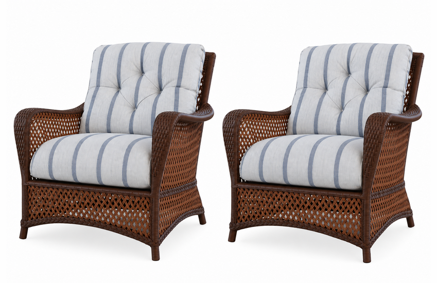 Lloyd Flanders Grand Traverse Quickship Replacement Cushions - (2 Chairs In Sunbrella Unwind Sky)