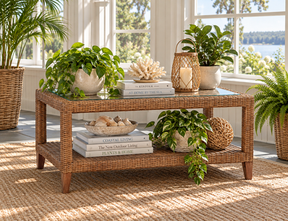Braxton Culler Long Beach Wicker Coffee Table (Available in 30 Finish Choices)