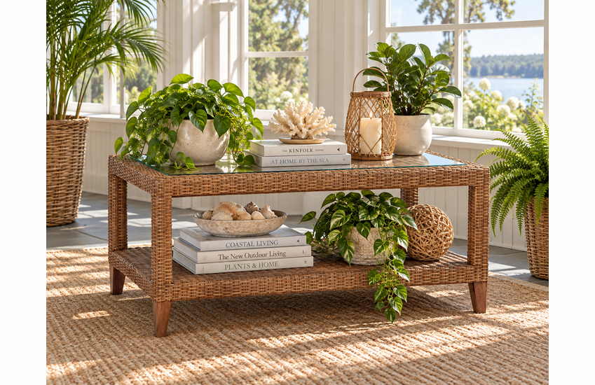 Braxton Culler Long Beach Wicker Coffee Table (Available in 30 Finish Choices)