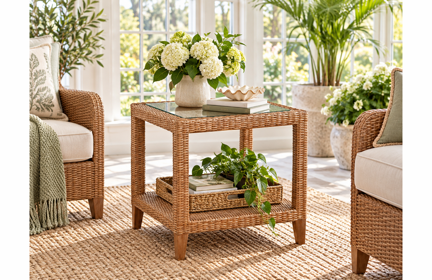 Braxton Culler Long Beach Wicker End Table (Available in 30 Finish Choices)