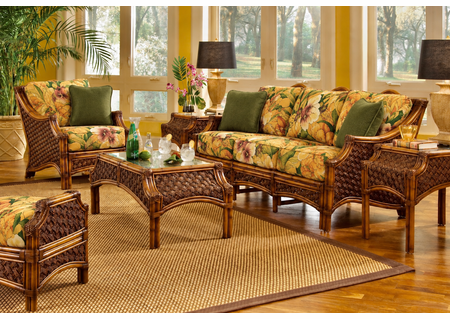 Maui Brownwash Rattan Furniture Set of 6