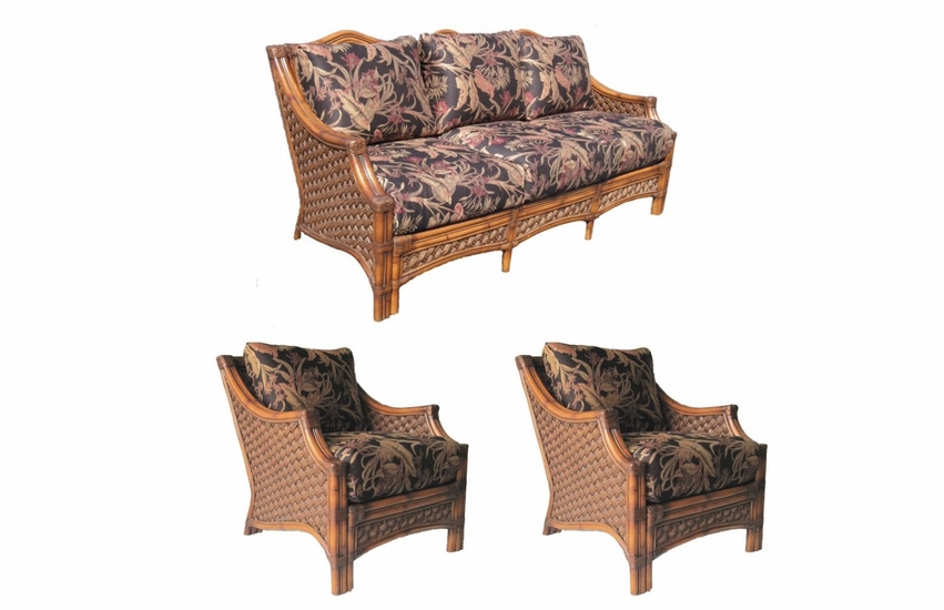 Melbourne Rattan Set Of 3 2 Chairs and Sofa