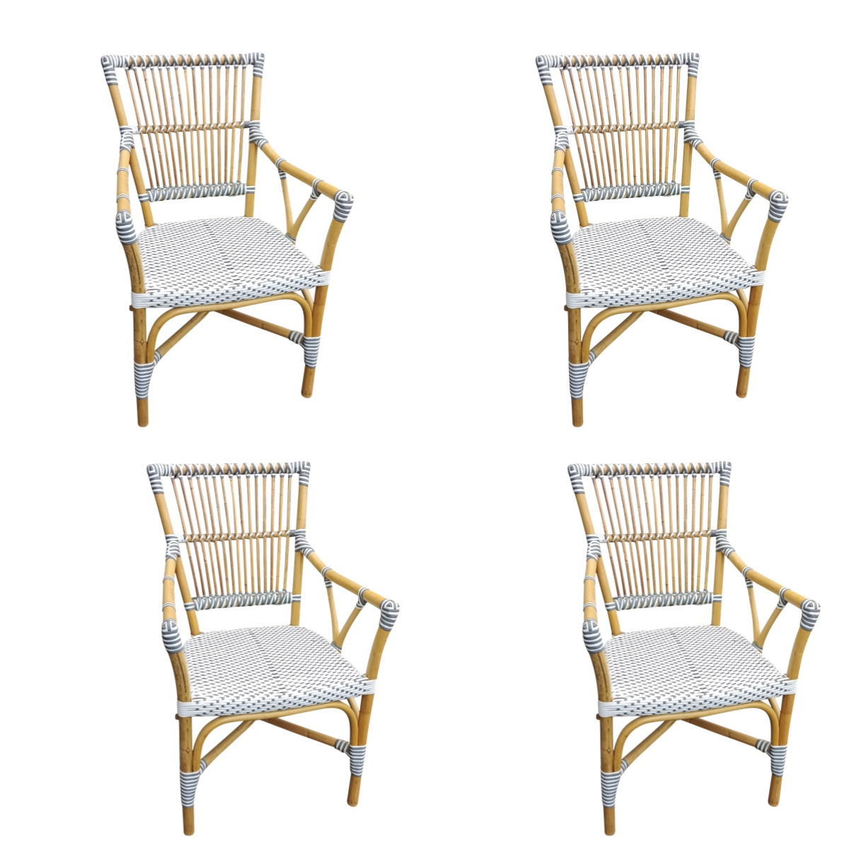 Modern Rattan Dining Chair Set of 4