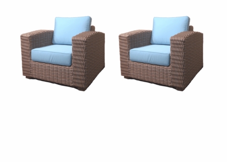 Monaco Outdoor Wicker Set of   2 Chairs  With Sunbrella fabric 