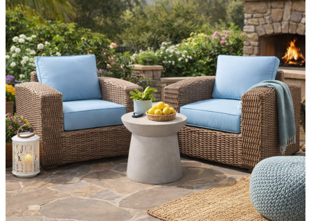 Monaco Outdoor Wicker Set of   2 Chairs  With Sunbrella fabric 